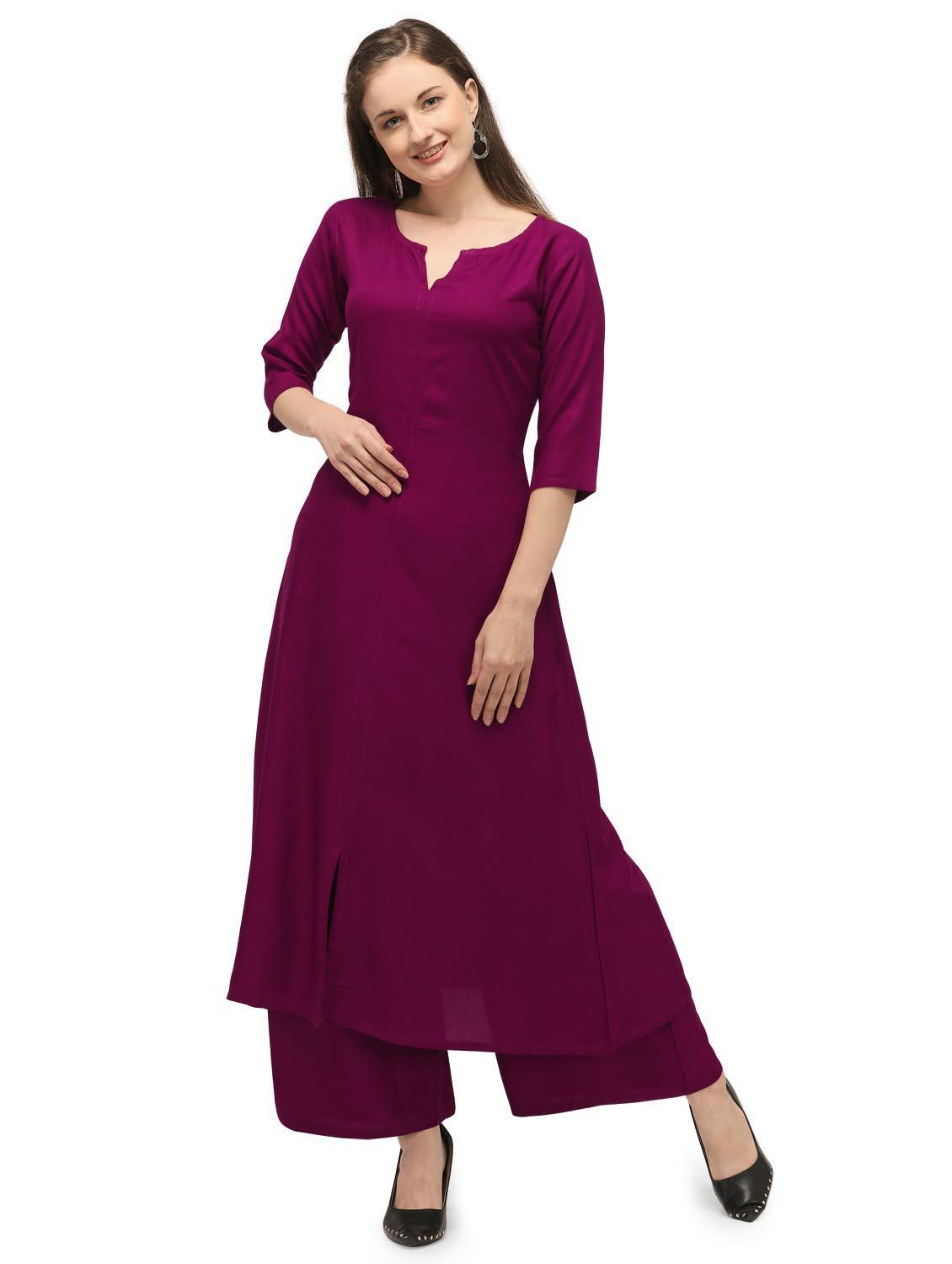 solid a-line kurta - 18473656 - Standard Image - 1
