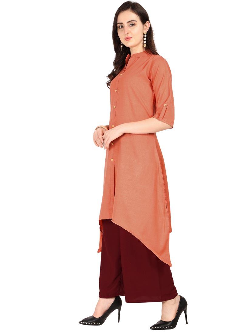 solid a-line kurta - 18473813 - Standard Image - 1