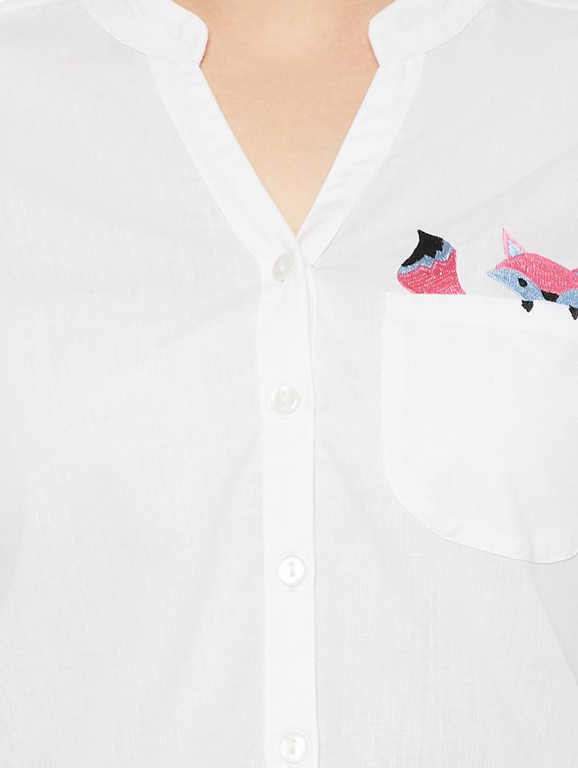 quirky embroidered regular shirt - 18474430 - Standard Image - 4