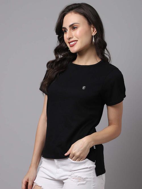 women's straight round neck top - 18474438 - Standard Image - 0