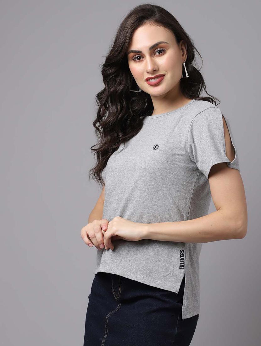 women's straight round neck top - 18474442 - Standard Image - 1