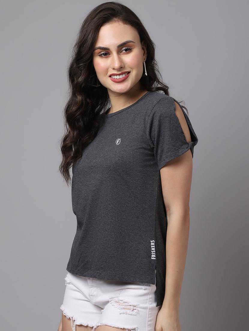 women's high-low round neck top - 18474444 - Zoom Image - 0