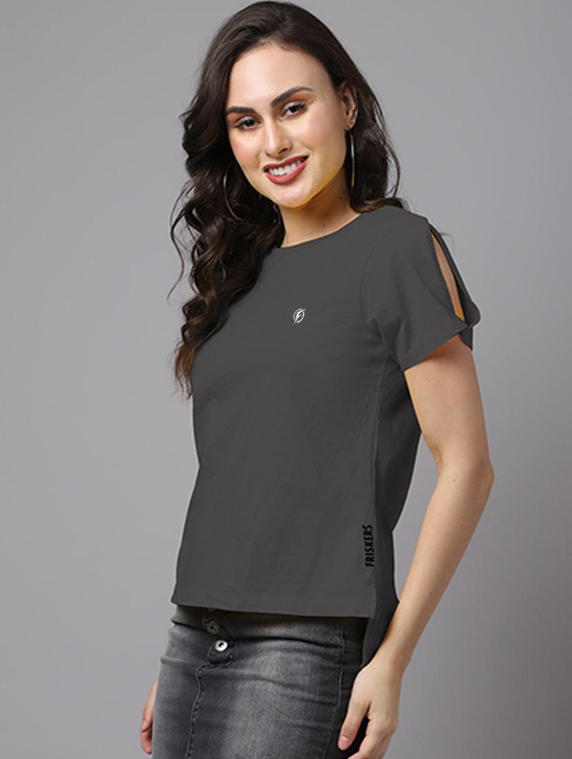 women's straight round neck top - 18474445 - Standard Image - 1