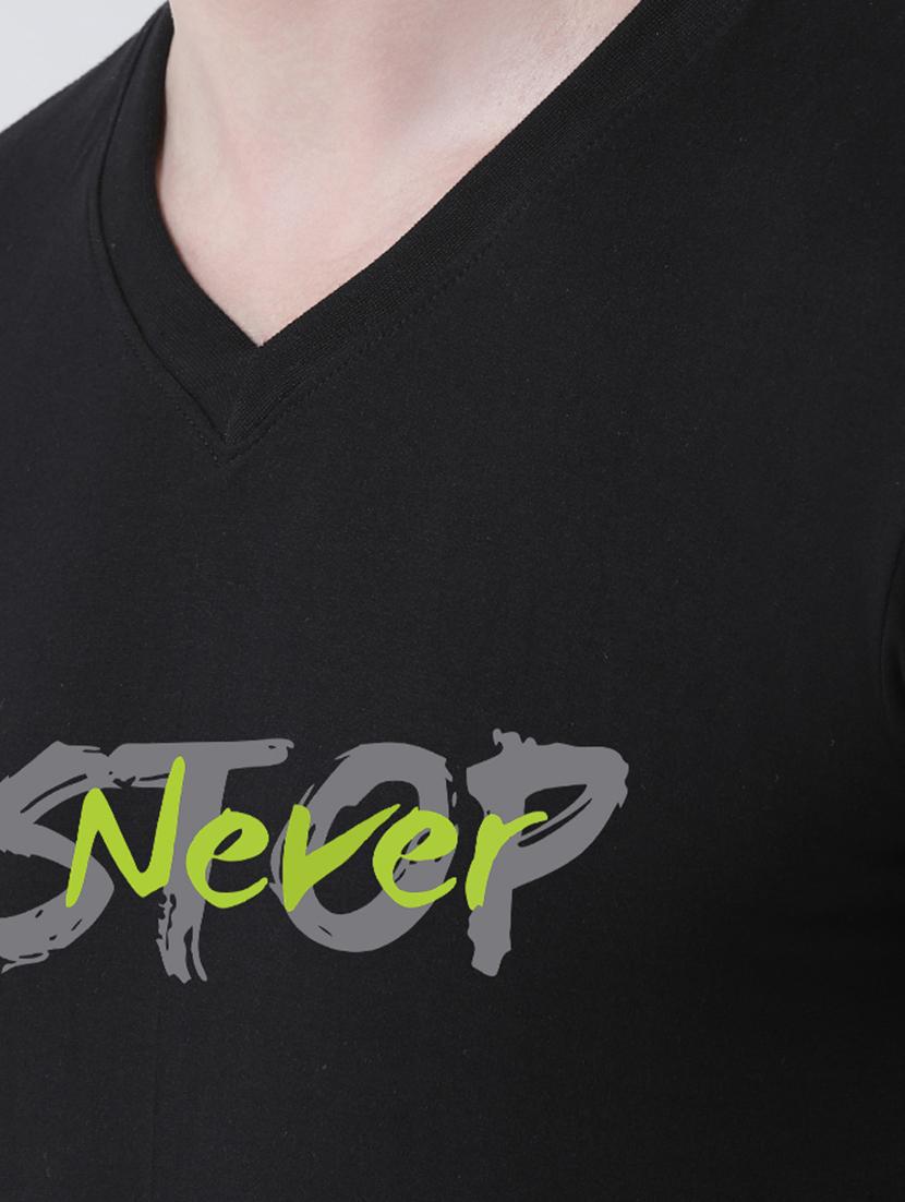 black chest print t-shirt - 18474456 - Standard Image - 4