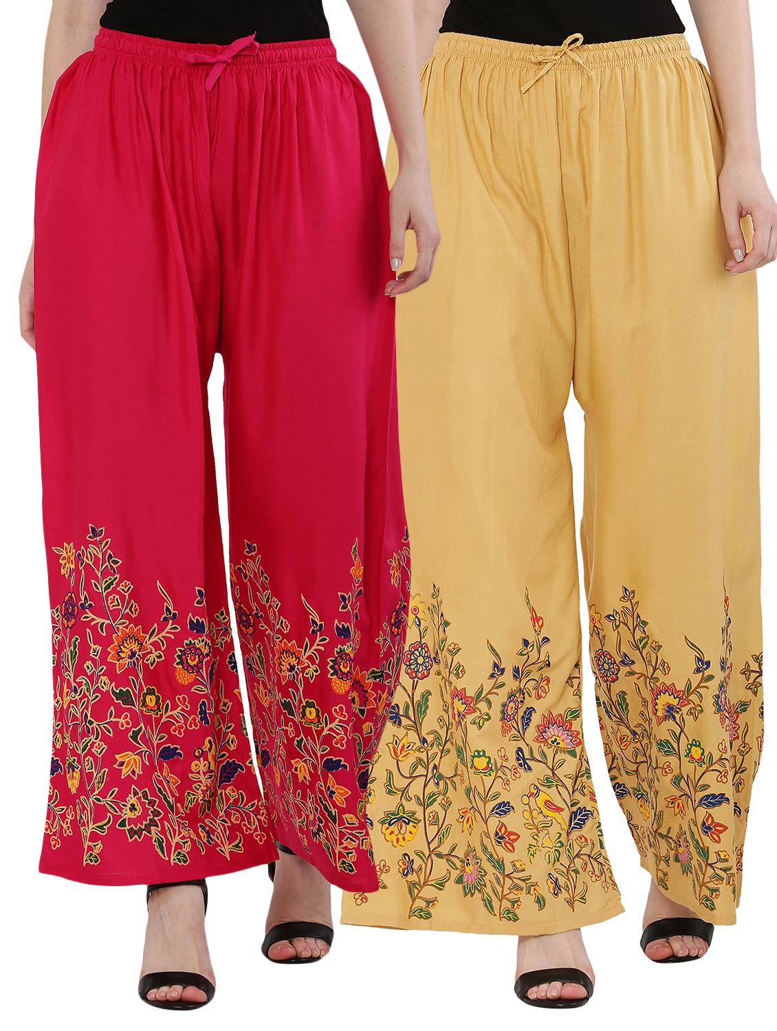 pack of 2 floral hem flared palazzo - 18475155 - Zoom Image - 0