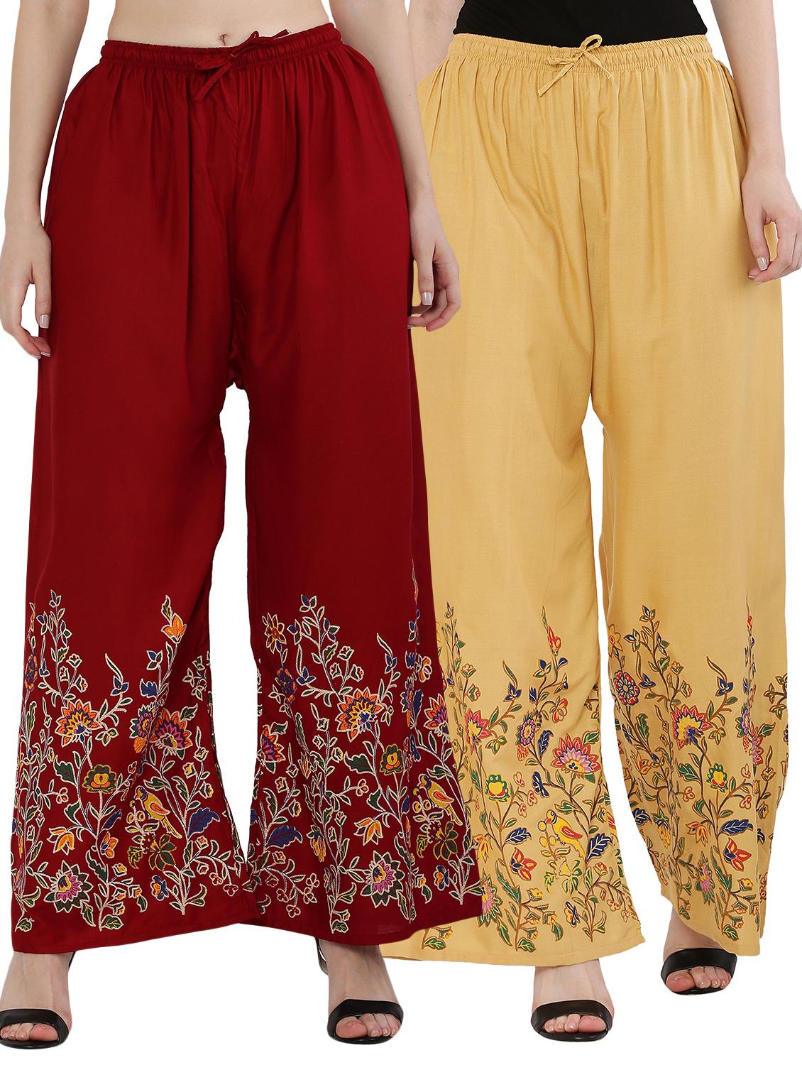 pack of 2 floral hem flared palazzo  - 18475158 -  Zoom Image - 0