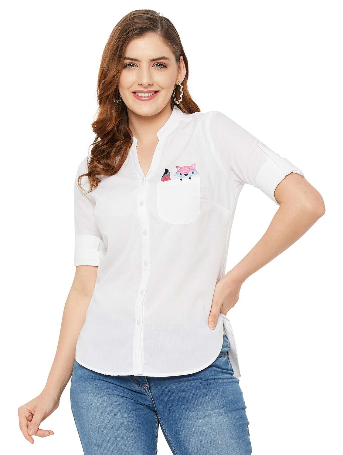 quirky pocket detail regular shirt