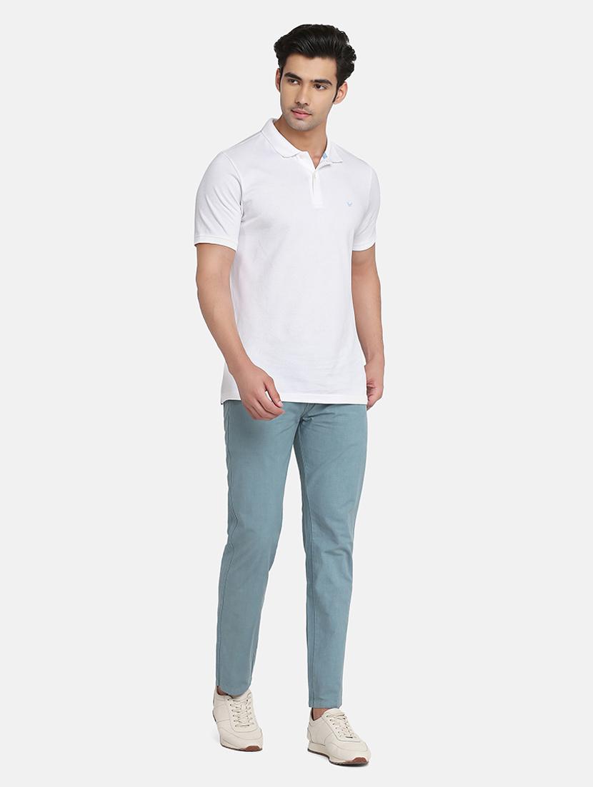 green solid casual trouser - 18476003 - Standard Image - 4