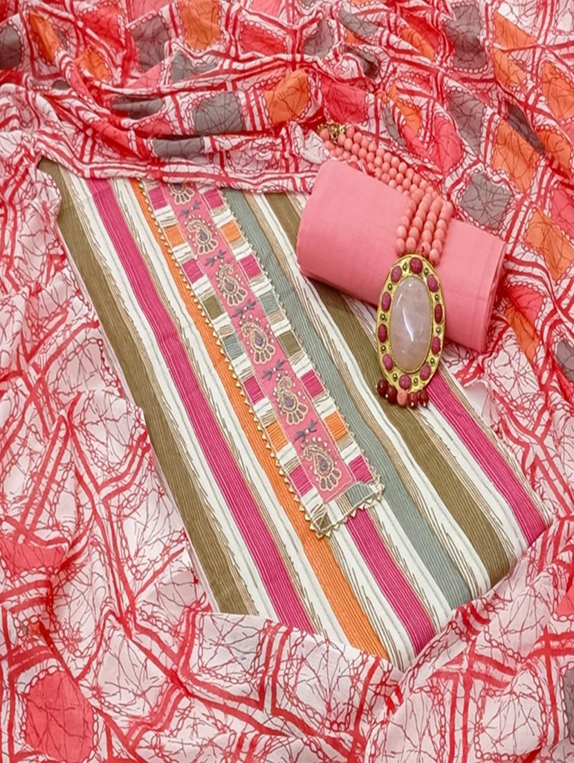 pink unstitched salwar suit set - 18476141 -  Standard Image - 1