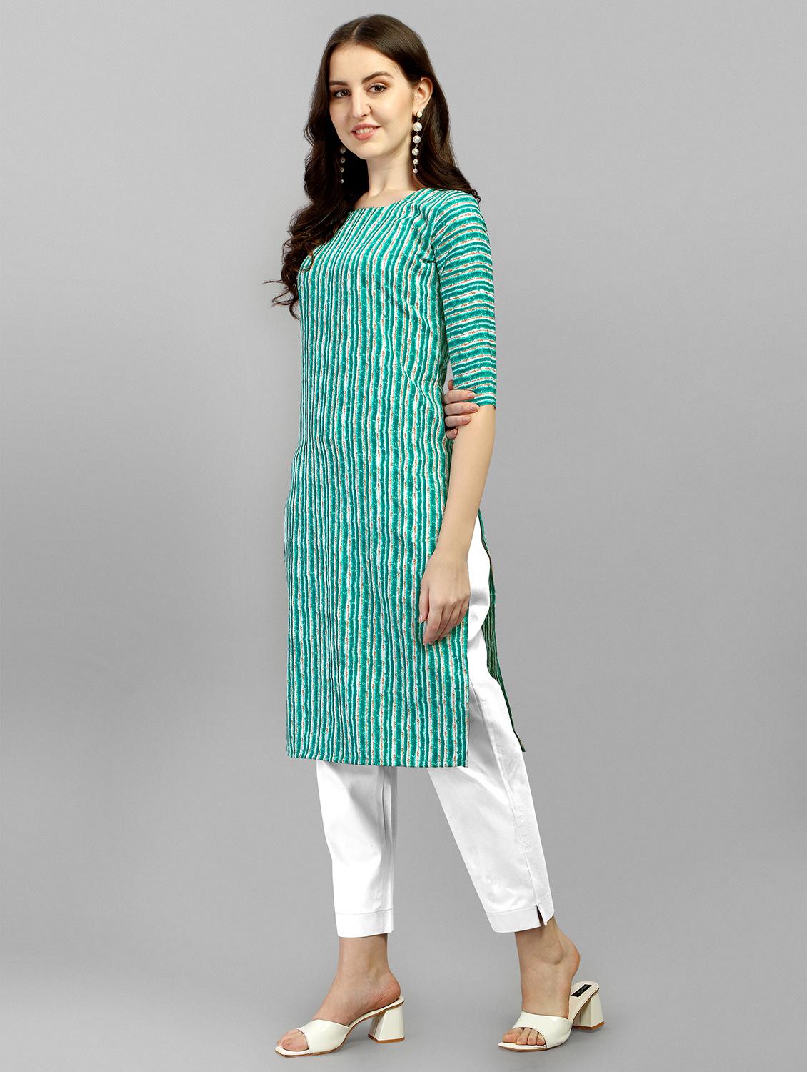 striped straight kurta - 18476231 - Standard Image - 1