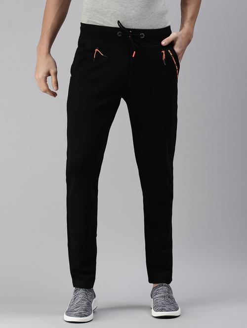 black solid track pant - 18476600 - Standard Image - 0