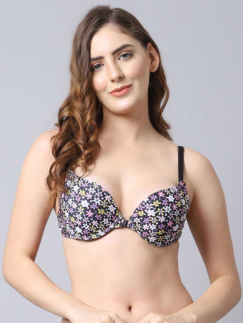 heavily padded floral push up bra