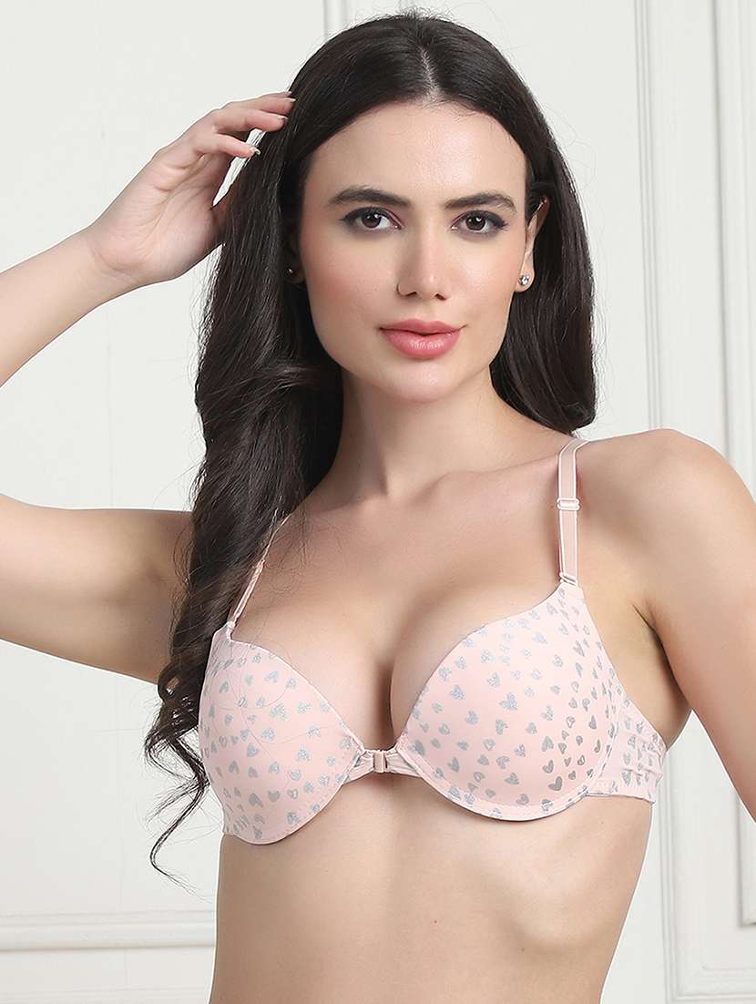 heavily padded printed push up bra