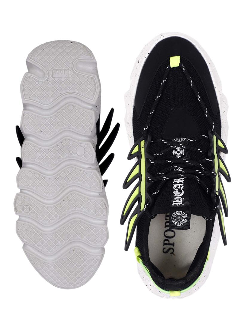 mens black lace up sport shoe - 18476825 - Standard Image - 4