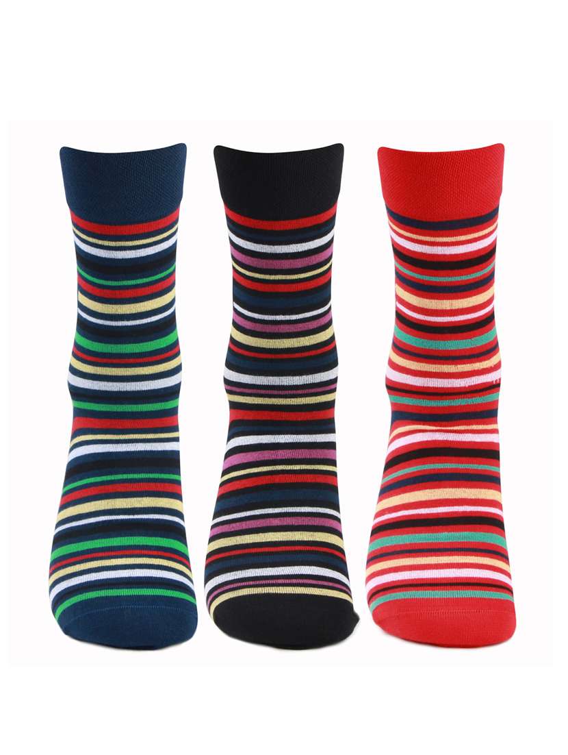 mens pack of 3 striped above ankle length sock