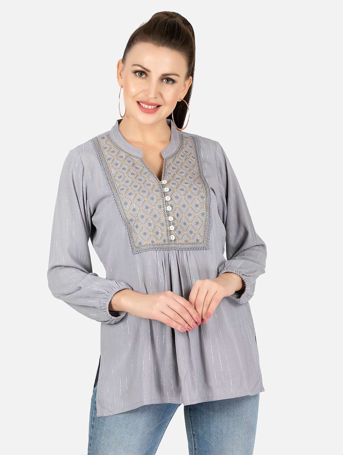 embroidered fusion kurti