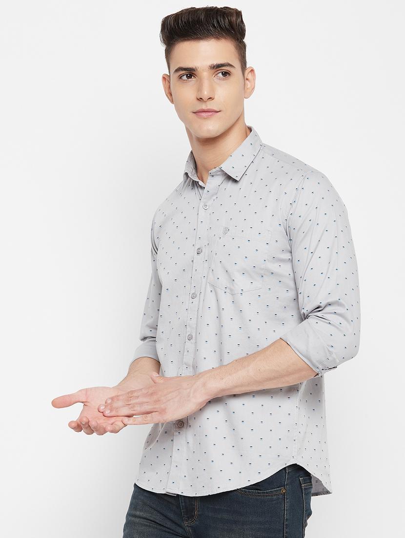 grey printed casual shirt - 18477081 -  Standard Image - 1