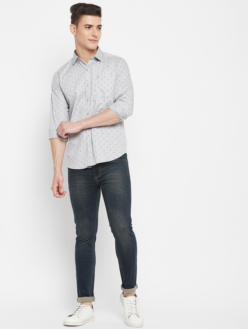 grey printed casual shirt - 18477081 - Standard Image - 4