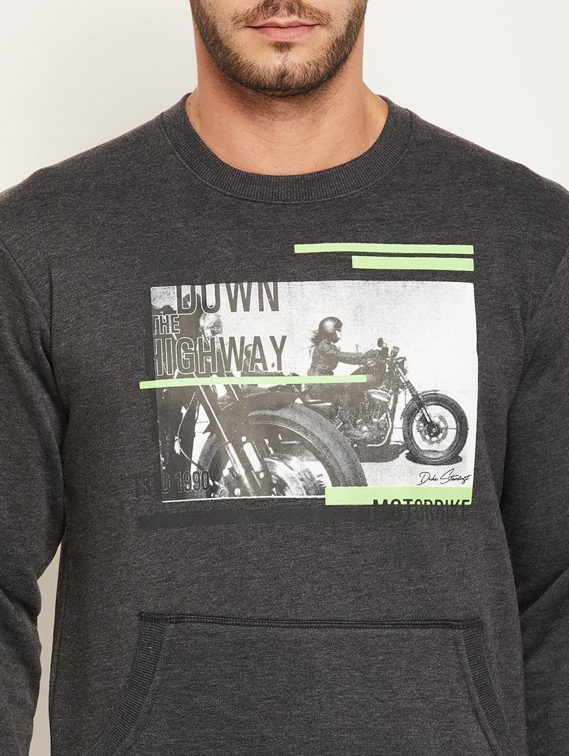 charcoal chest print sweatshirt - 18477096 - Standard Image - 4