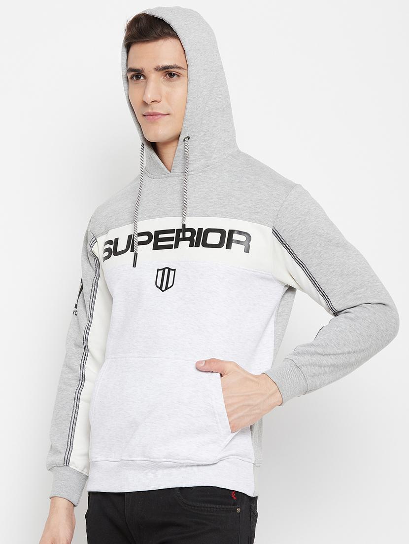 grey cut & sew hooded sweatshirt - 18477104 - Standard Image - 1