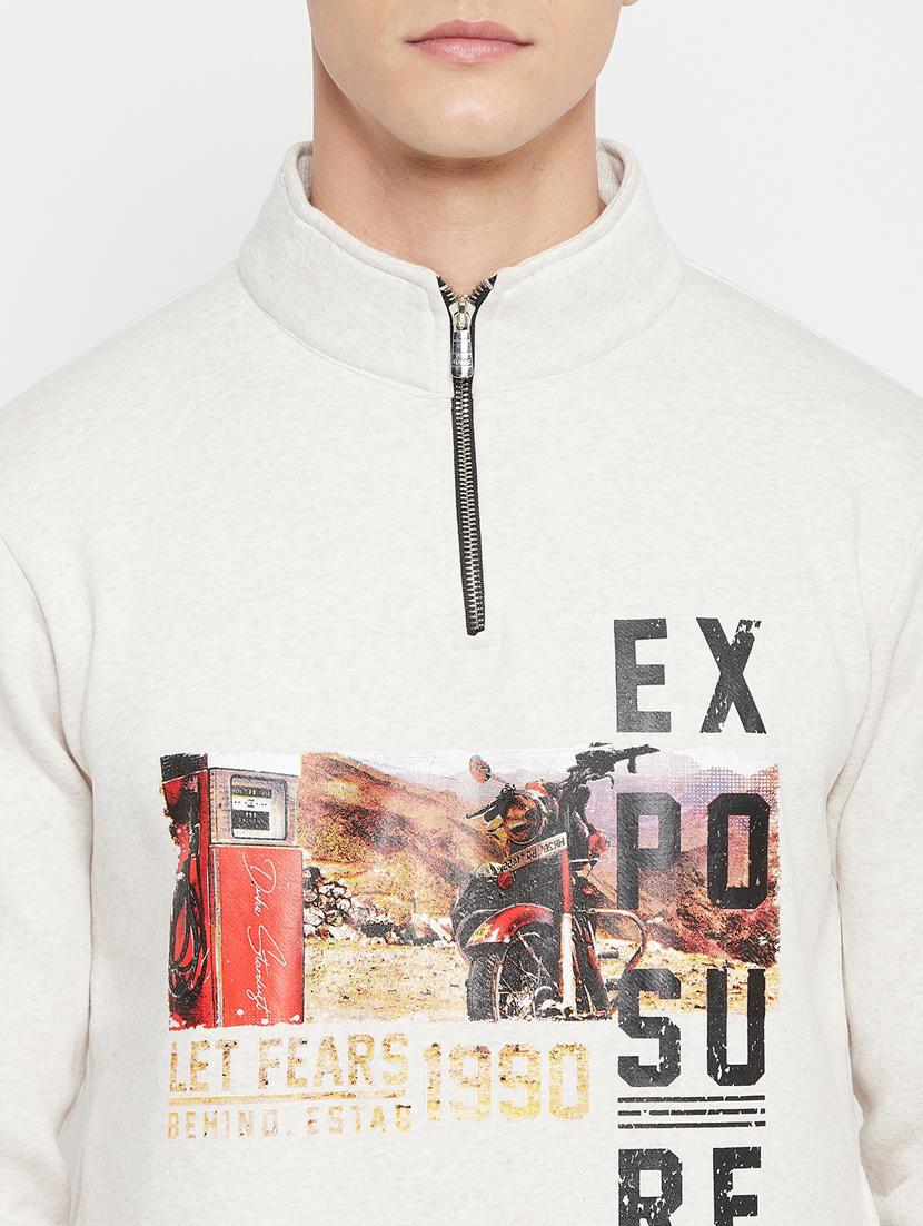 beige front print sweatshirt - 18477108 - Standard Image - 4