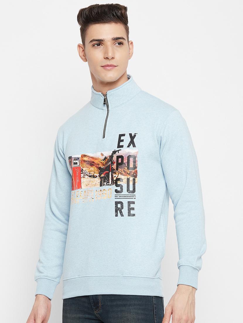 light-blue front print sweatshirt - 18477109 - Standard Image - 1
