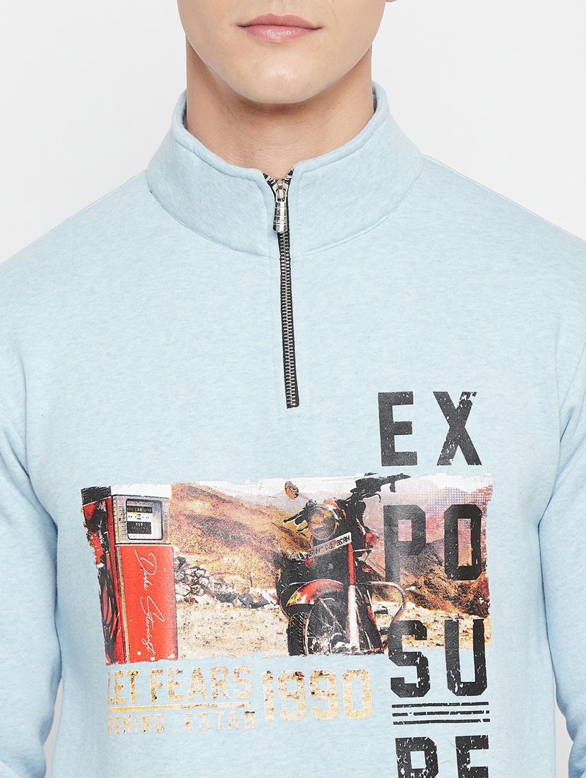 light-blue front print sweatshirt - 18477109 - Standard Image - 4