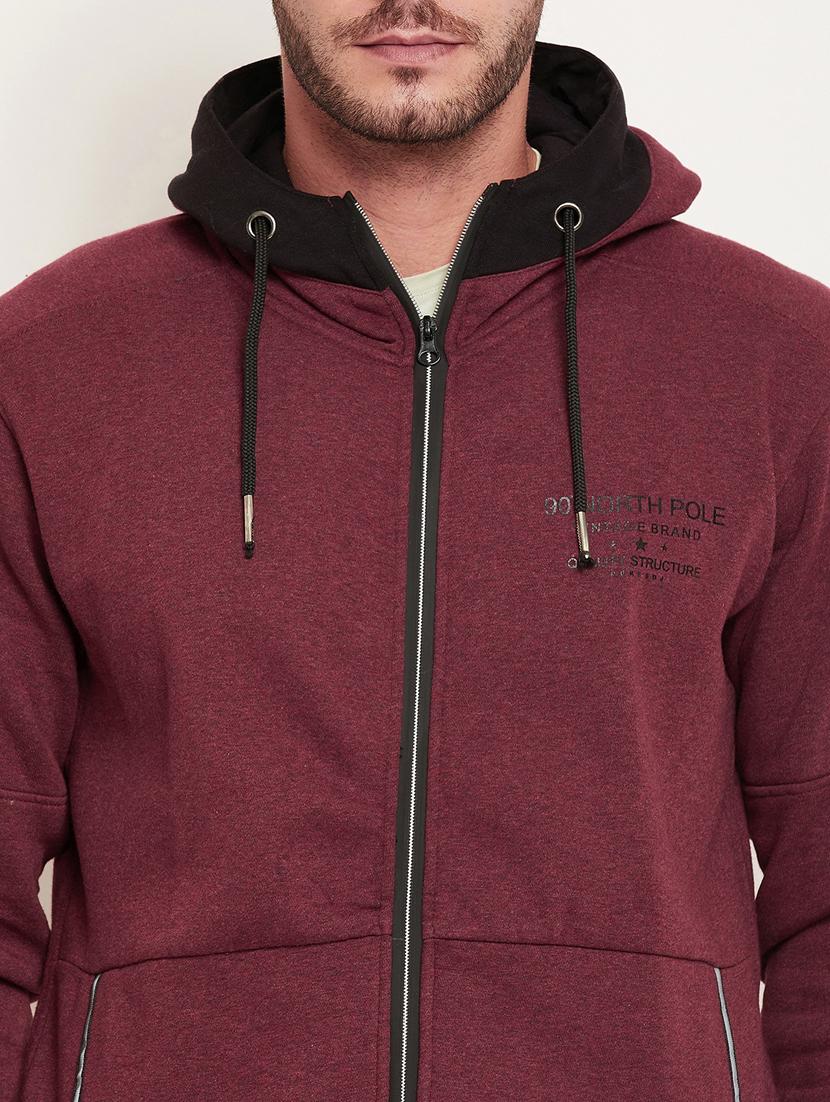maroon solid sweatshirt - 18477132 - Standard Image - 4