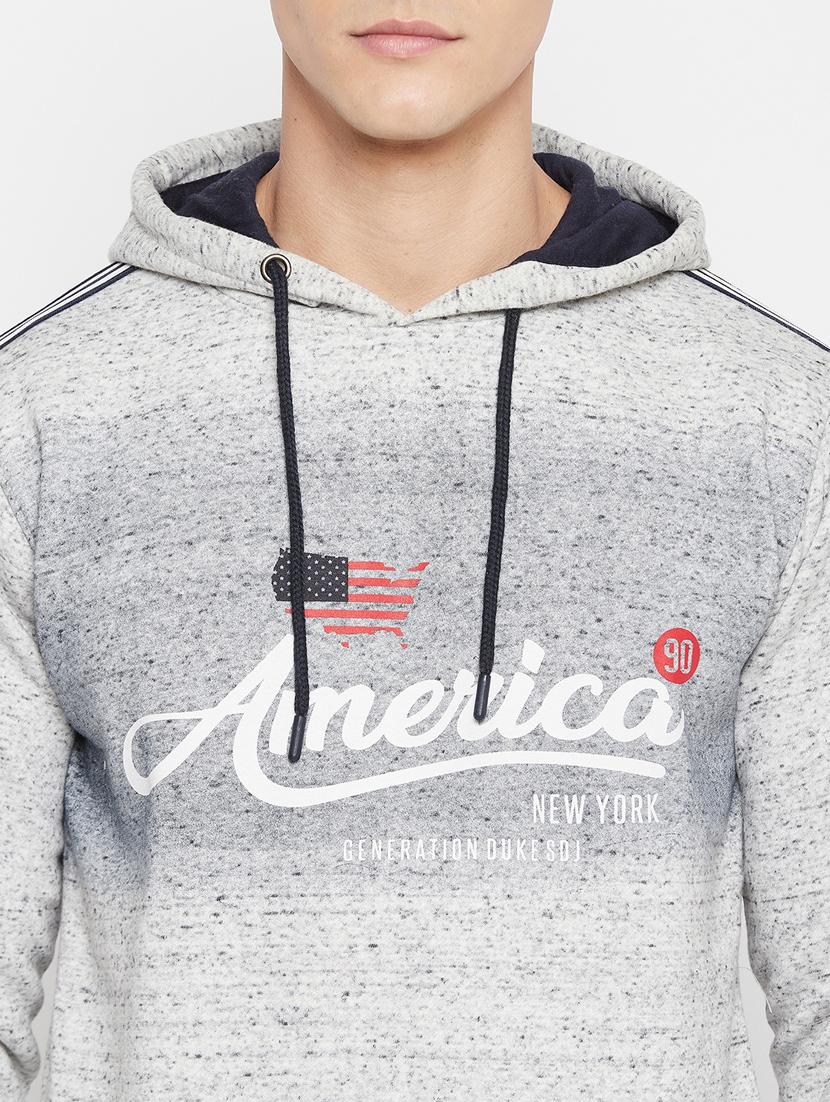 grey chest-print hooded sweatshirt - 18477140 - Standard Image - 4