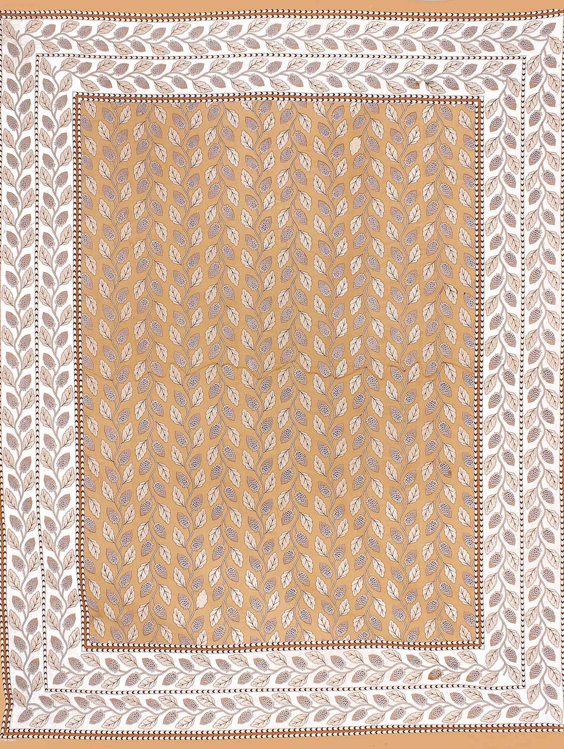 dry leaf printed 100% cotton pigment double bedsheet with pillow covers - 18477181 - Standard Image - 4