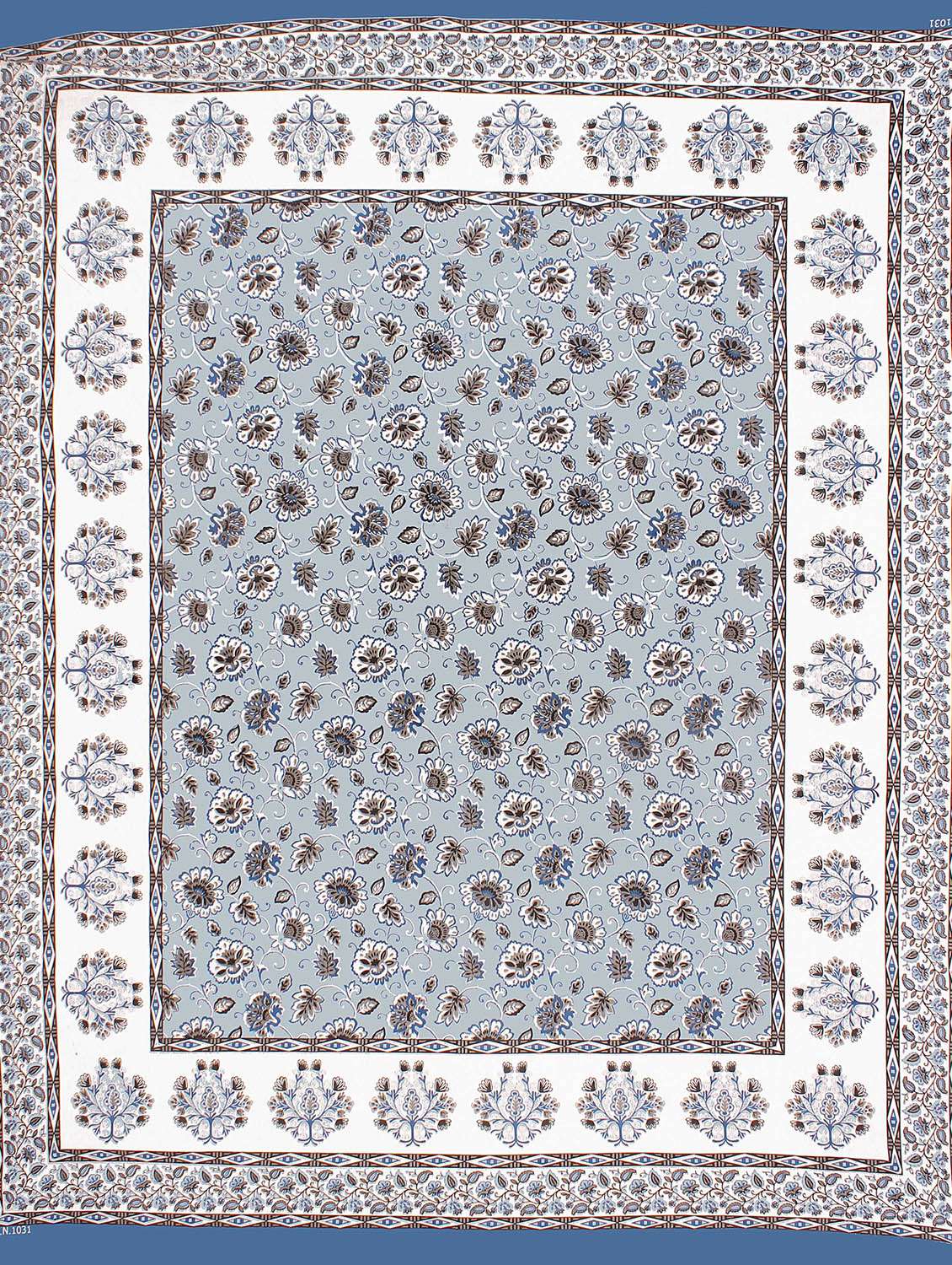 ikkat border printed 100% cotton pigment double bedsheet with pillow-blue colour - 18477191 - Standard Image - 4
