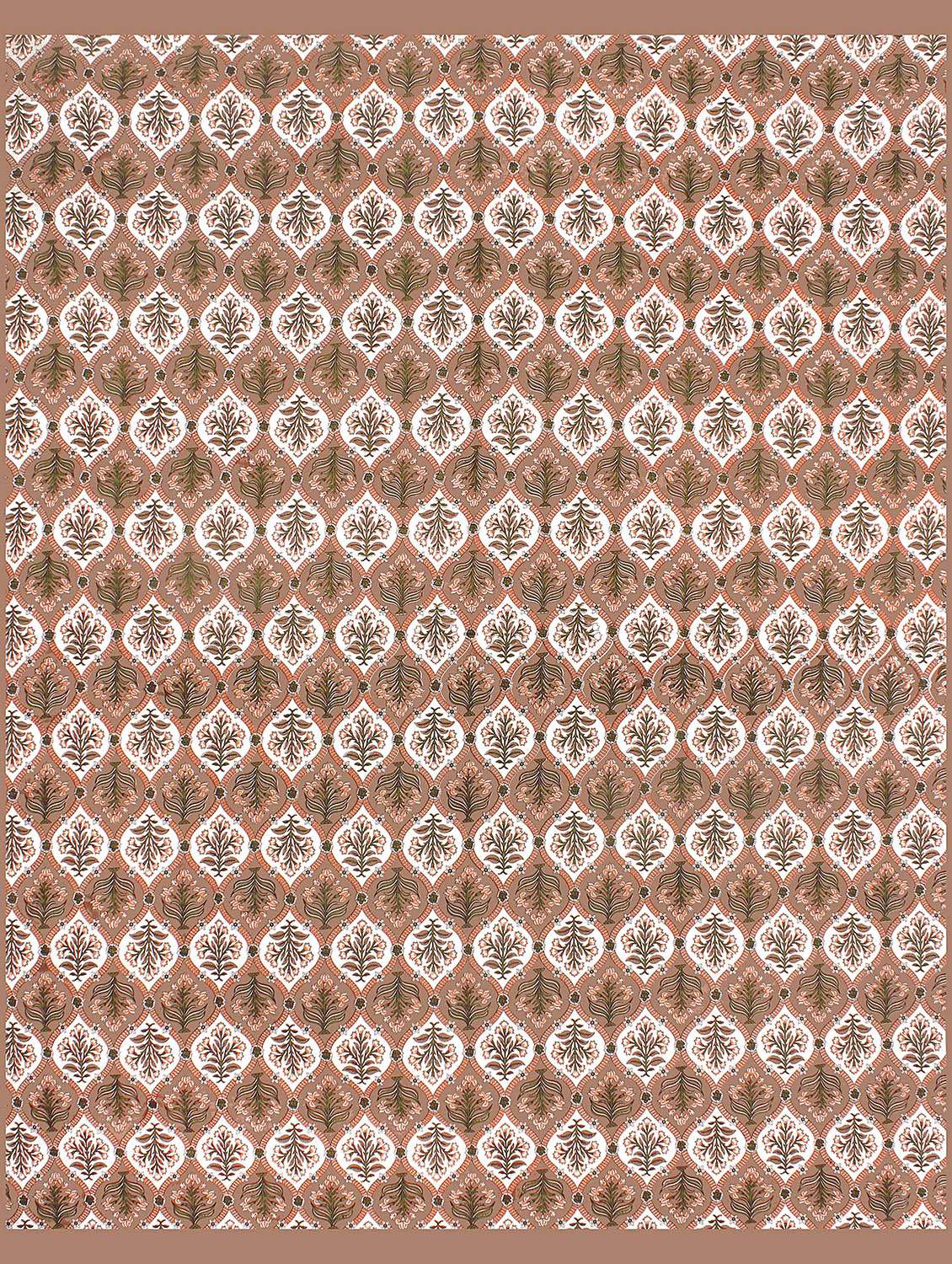 motifs printed 100% cotton pigment double bedsheet with pillow-brown colour - 18477207 - Standard Image - 4