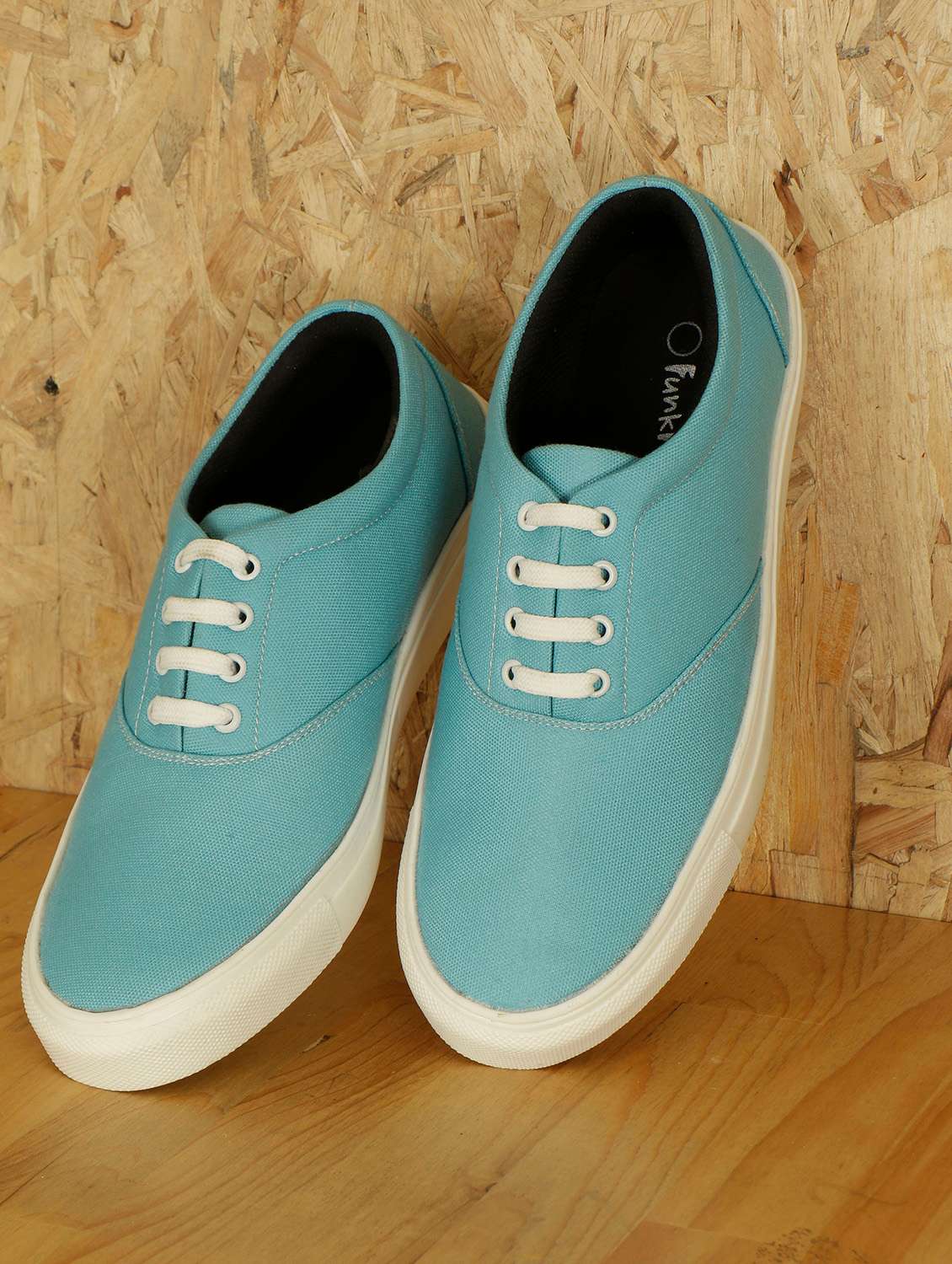 mens light blue solid slip on sneaker