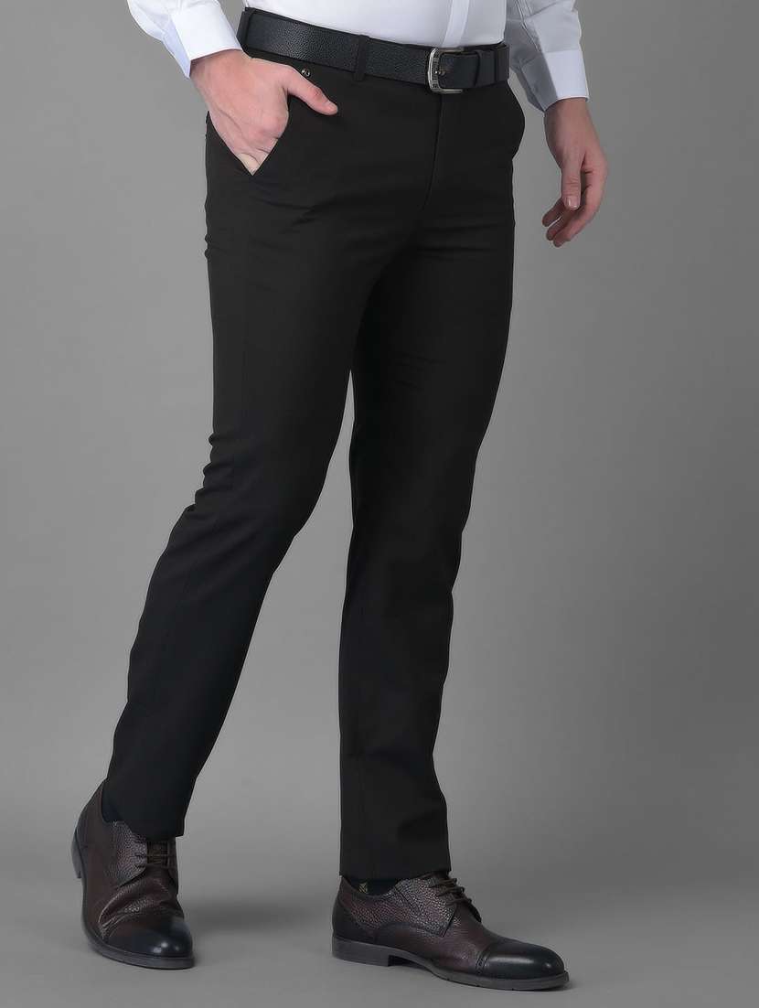 Black Solid Formal Trouser - 18477381 -  Standard Image - 1