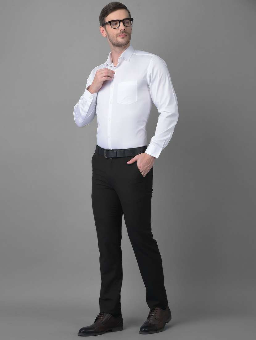 Black Solid Formal Trouser - 18477381 -  Standard Image - 4
