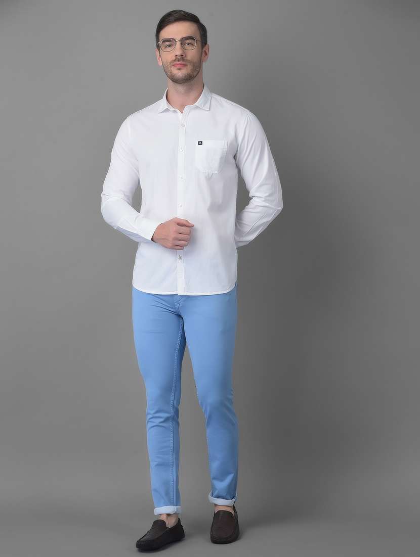 white solid casual shirt - 18477386 -  Standard Image - 4