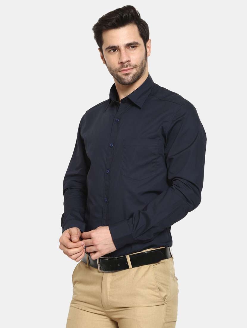 black solid casual shirt - 18478940 -  Standard Image - 1