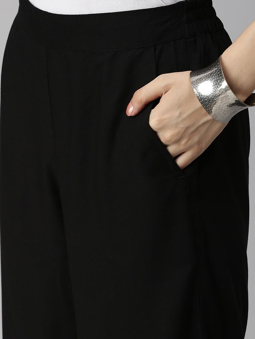 women hem lace detailed solid straight palazzo - 18478978 - Standard Image - 4