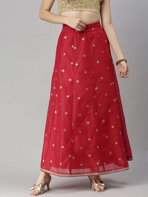 foil printed flared skirt - 18478988 - Standard Image - 0