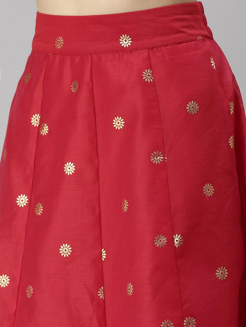 foil printed flared skirt - 18478988 - Standard Image - 4