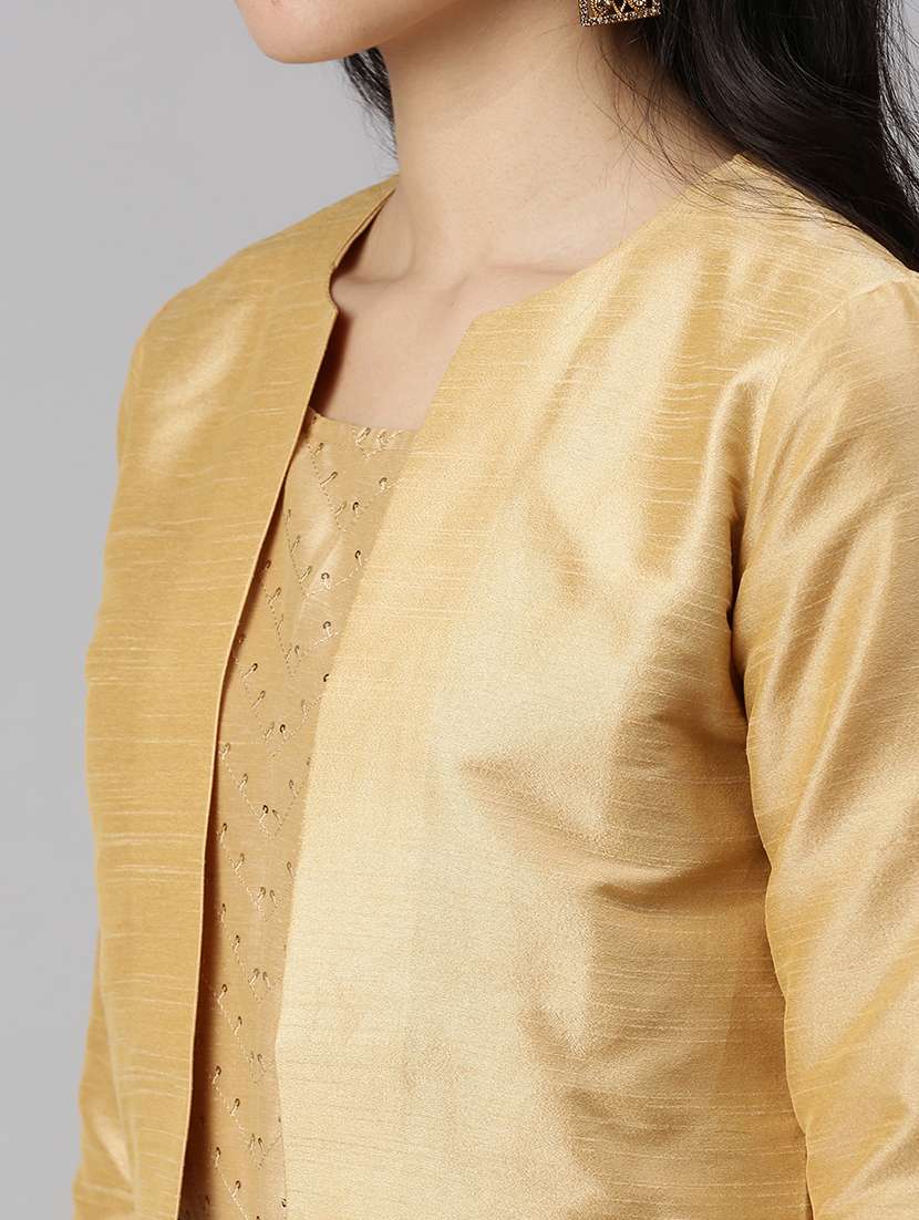 solid gold polyester jacket - 18479129 -  Standard Image - 4