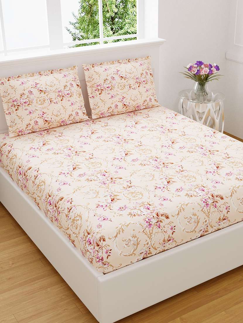 easygoods 320 tc king size bedsheet with 2 pillow covers | daisy