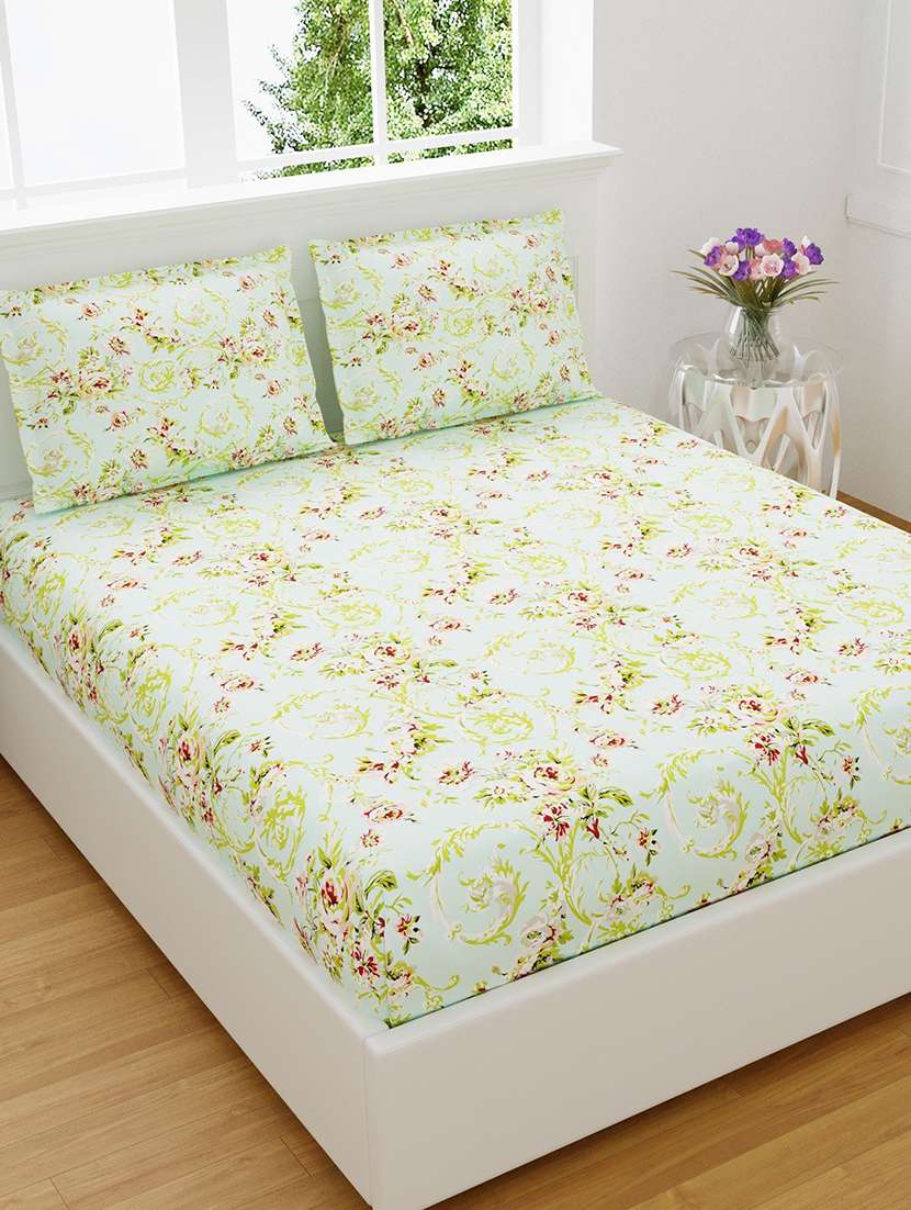 easygoods 320 tc king size bedsheet with 2 pillow covers | daisy