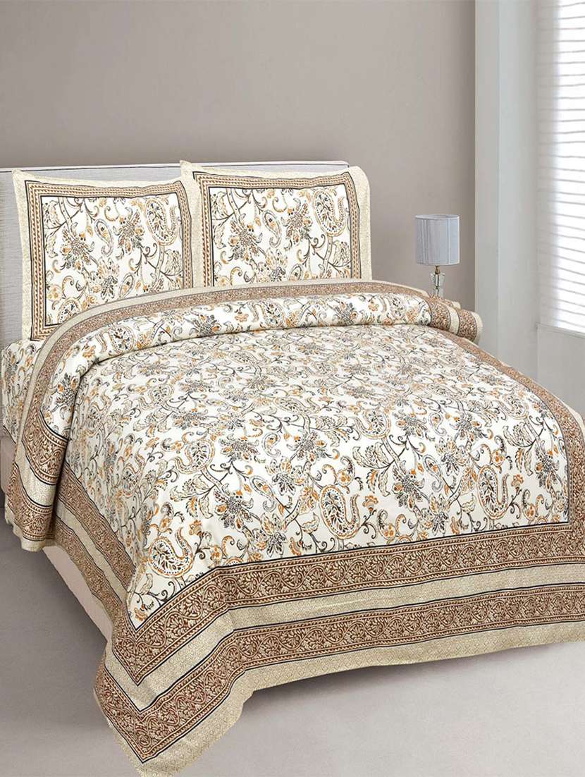 easygoods 240 tc queen bedsheet with 2 pillow covers | monarch