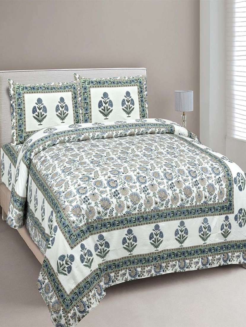 easygoods 240 tc queen bedsheet with 2 pillow covers | monarch