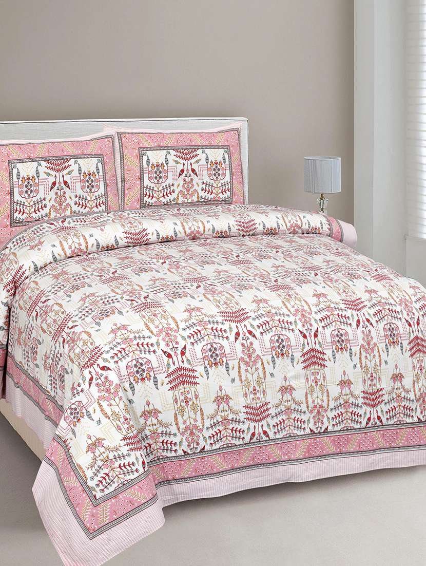 easygoods 240 tc queen bedsheet with 2 pillow covers | monarch