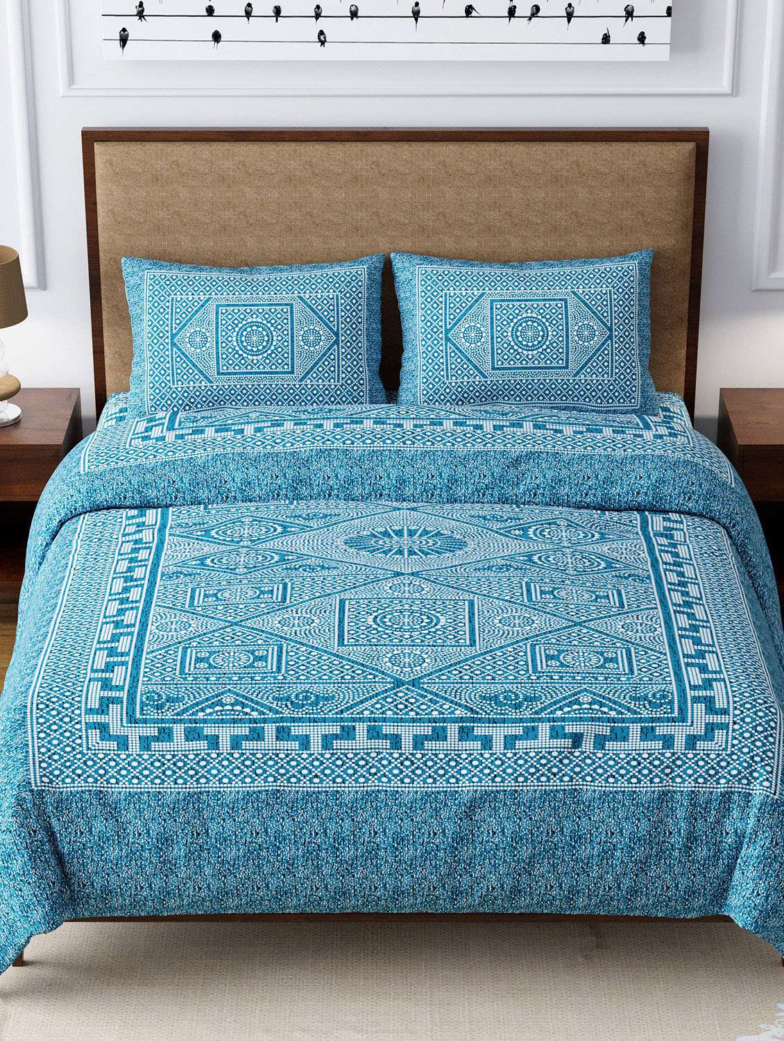 easygoods 240 tc queen bedsheet with 2 pillow covers | monarch