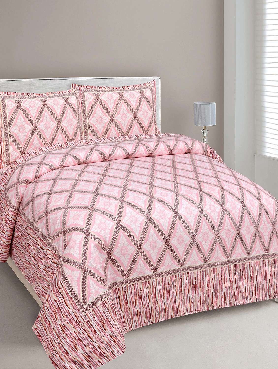 easygoods 240 tc queen bedsheet with 2 pillow covers | monarch