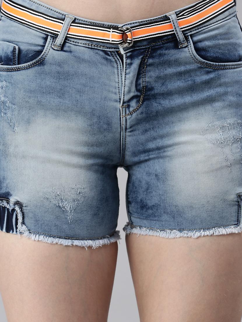 low rise washed shorts - 18479537 - Standard Image - 4