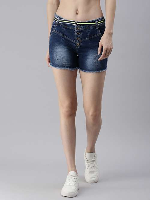 low rise washed shorts  - 18479538 -  Standard Image - 0